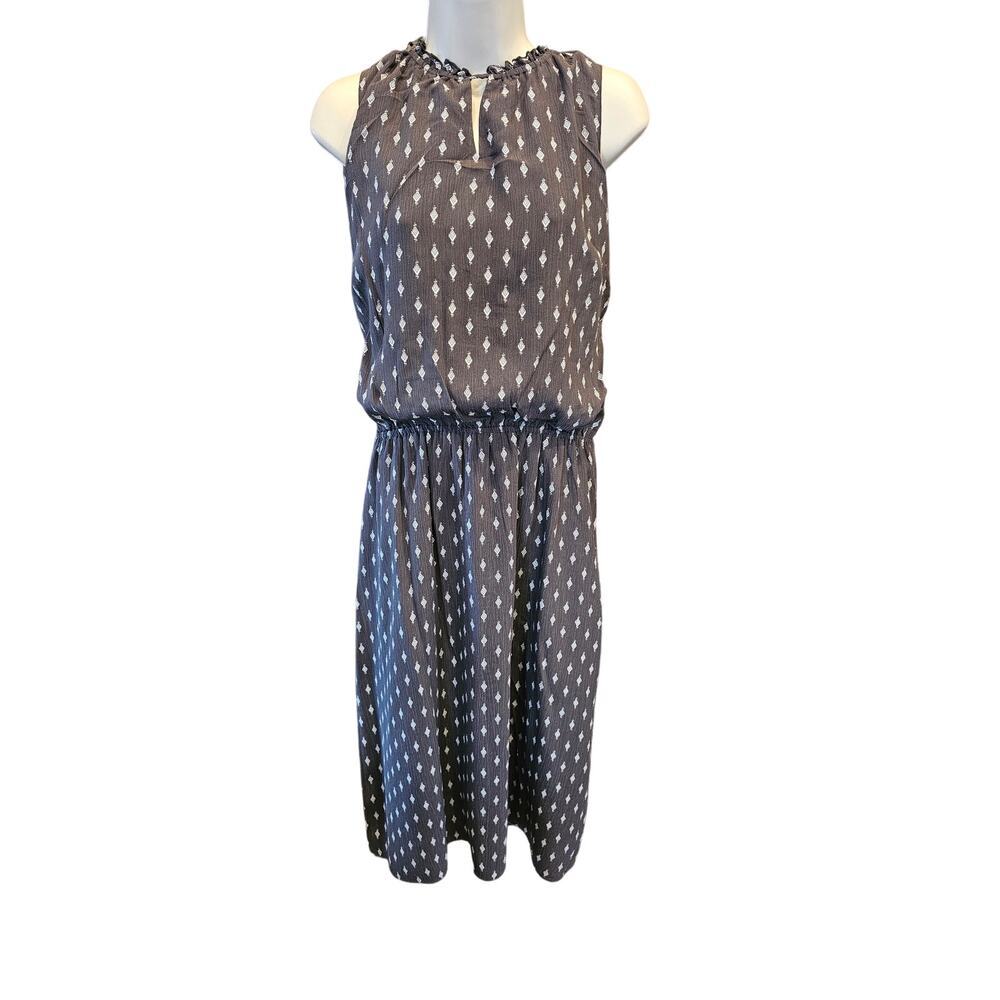 Garnet hill 12 silk sheath shift dress lined elastic waist sleevless EUC career